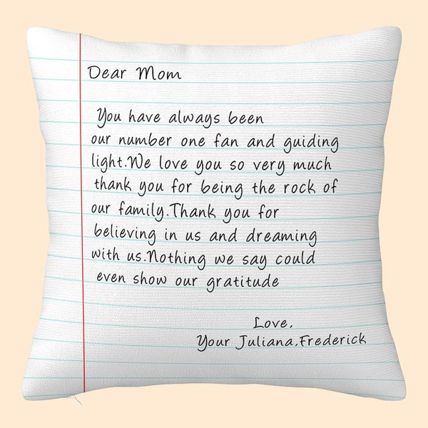 Personalized You Have Always Been My Number One Fan Throw Pillow Cover with Handwriting Love Letter Design Mother's Day for Family