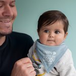 Spersonalizowany Happy First Father's Day Regulowany 100% bawełniany śliniak dla niemowląt z imieniem i tekstem Prezent na baby shower dla nowego taty dziecka