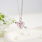Collana personalizzata con freccia a cuore cavo e pietra di nascita Cupido Gioielli Regalo di compleanno di San Valentino per lei