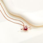Collana personalizzata con freccia a cuore cavo e pietra di nascita Cupido Gioielli Regalo di compleanno di San Valentino per lei
