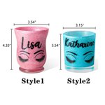 Porte-pinceau de Maquillage Personnalisé avec Nom Motif des Yeux Fermés Cadeau d'Anniversaire pour Elle