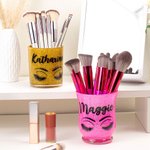 Porte-pinceau de Maquillage Personnalisé avec Nom Motif des Yeux Fermés Cadeau d'Anniversaire pour Elle