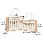 Gepersonaliseerde Grote Capaciteit 1-20 Geboorte Bloemen Tuin Jute Tas met Namen Verjaardag Moederdag Cadeau voor Vrouw