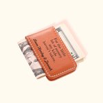 Personalised Engraved Leather Magnetic Money Clip with Text Birthday Valentine's Day Father's Day Gift for Husband Dad