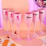 Lot de 2 Flûtes à Champagne Personnalisé avec Nom ou Logo Cadeau Anniversaire Enterrement de Vie de Jeune Fille pour Ami Famille