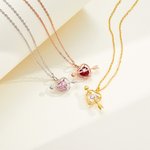 Collana personalizzata con freccia a cuore cavo e pietra di nascita Cupido Gioielli Regalo di compleanno di San Valentino per lei