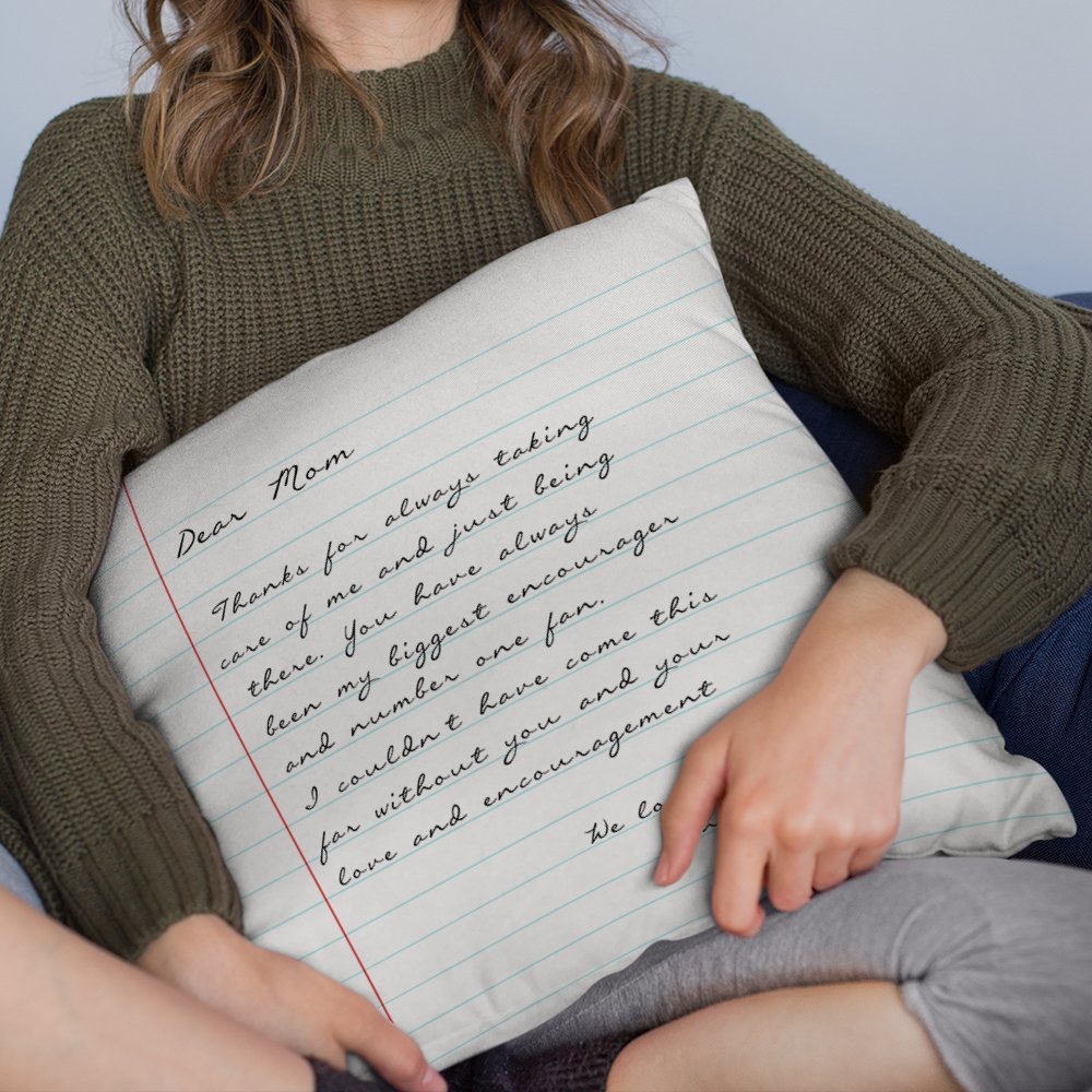 Personalisierte Dank für immer Pflege von mir Handschrift Liebe Brief werfen Kissenbezug Muttertag Vatertag für Familie 4