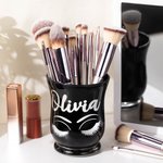 Porte-pinceau de Maquillage Personnalisé avec Nom Motif des Yeux Fermés Cadeau d'Anniversaire pour Elle