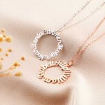 Personligt halsband med cirkel och flera namn Födelsedags- och jubileumsgåva till bestiefamilj