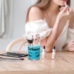 Porte-pinceau de Maquillage Personnalisé avec Nom Motif des Yeux Fermés Cadeau d'Anniversaire pour Elle