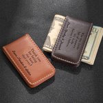 Personalised Engraved Leather Magnetic Money Clip with Text Birthday Valentine's Day Father's Day Gift for Husband Dad