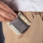 Personalised Engraved Leather Magnetic Money Clip with Text Birthday Valentine's Day Father's Day Gift for Husband Dad