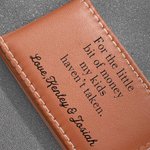 Personalised Engraved Leather Magnetic Money Clip with Text Birthday Valentine's Day Father's Day Gift for Husband Dad