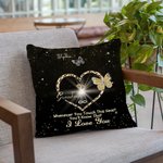 Personalized Whenever You Touch This Heart You'll Know We Love You Throw Pillow Cover with 1-9 Butterflies Mother's Day Gift for Her