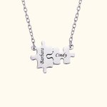 Personalizada Kid Mamá Rompecabezas Collar con nombre grabado Concienciación sobre el Autismo Joyería Día de la Madre Cumpleaños regalo de inspiración para las mujeres