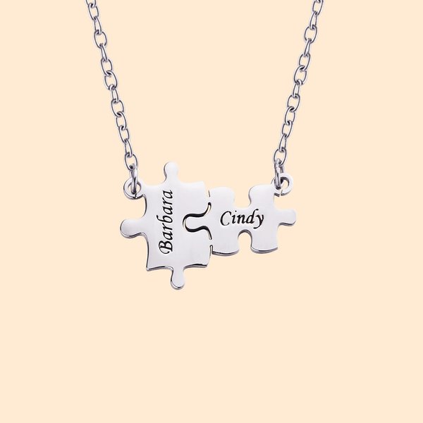 Personalizada Kid Mamá Rompecabezas Collar con nombre grabado Concienciación sobre el Autismo Joyería Día de la Madre Cumpleaños regalo de inspiración para las mujeres