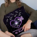 Personalized Whenever You Touch This Heart You'll Know We Love You Throw Pillow Cover with 1-9 Butterflies Mother's Day Gift for Her