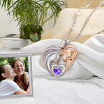 Spersonalizowany diamentowy naszyjnik dla matki i córki z sercem Urodziny Dzień Matki dla niej