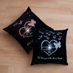Personalizowana poszewka na poduszkę We Love You with All Our Heart z 1-9 motylami Prezent na Dzień Matki dla niej