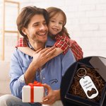 Porte-clés Décapsuleur Personnalisé avec Texte Cadeau de Fête des Pères pour Papa Grand-père