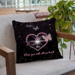 Personalizowana poszewka na poduszkę We Love You with All Our Heart z 1-9 motylami Prezent na Dzień Matki dla niej