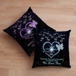 Personalized Whenever You Touch This Heart You'll Know We Love You Throw Pillow Cover with 1-9 Butterflies Mother's Day Gift for Her