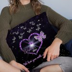 Personalizowana poszewka na poduszkę We Love You with All Our Heart z 1-9 motylami Prezent na Dzień Matki dla niej