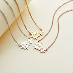 Personalizada Kid Mamá Rompecabezas Collar con nombre grabado Concienciación sobre el Autismo Joyería Día de la Madre Cumpleaños regalo de inspiración para las mujeres