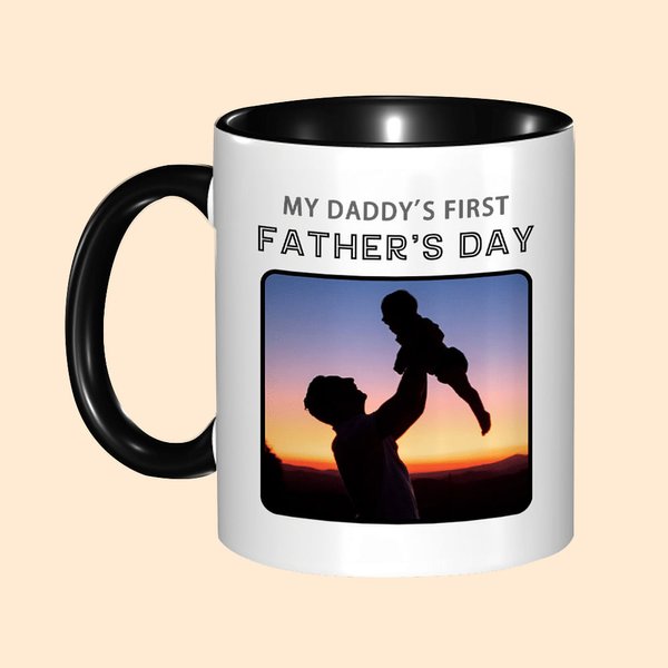 Tazza in ceramica personalizzata per la prima festa del papà da 11 oz/15 oz con testi e foto Regalo di compleanno per la festa del papà per il nonno