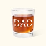 Gepersonaliseerd Modern Minimalistisch 10oz Whiskeyglas met Titel en 1-12 Namen Verjaardag Vaderdag Geschenk voor Papa Opa