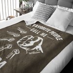 Personalised My Favorite People Fist Bump Soft Blanket with 1-16 Names Birthday Father's Day Gift for Dad Grandpa