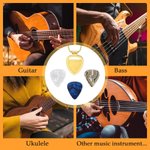 Collana con ciondolo porta plettri rimovibile personalizzato con testo inciso 3 plettri aggiuntivi per chitarra Regalo di compleanno per gli amanti de