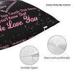 Personalized Whenever You Touch This Heart You'll Know We Love You Throw Pillow Cover with 1-9 Butterflies Mother's Day Gift for Her