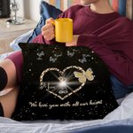 Personalizowana poszewka na poduszkę We Love You with All Our Heart z 1-9 motylami Prezent na Dzień Matki dla niej