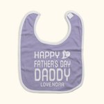 Babero Personalizado Feliz Primer Día del Padre Ajustable 100% Algodón con Apodo y Texto Regalo de Baby Shower para Bebé Bebé