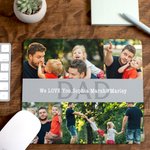 Gepersonaliseerd 6 Foto's Non-slip Muismat met Naam en Tekst Vaderdag Verjaardagscadeau voor Papa Opa
