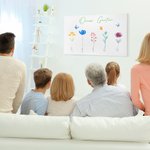 Personalisiertes Gemälde mit 1-16 Aquarell Blumen und Namen Leinwand Rahmenlose Geschenk für Familie zum Muttertag Geburtstag