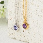 Collar personalizado de piedras de nacimiento Delicado Cumpleaños Día de la Madre Joyería Regalo para ella