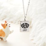 Personalised Engraved Pet Portrait Book Locket Necklace with Photo Name Birthday Gift for Pet Lover