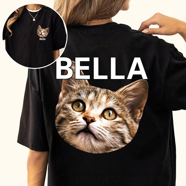 Peinture à l'huile personnalisée Portrait d'animal de compagnie Photo T-shirt Sweatshirt avec nom Multicolore Disponible Cadeau d'anniversaire pour le