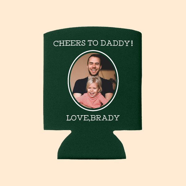 Gepersonaliseerde Multicolor Bierblik Koeler Hoes met Foto en Tekst Set van 12 Vaderdag Verjaardagscadeau voor Papa Opa