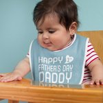 Babero Personalizado Feliz Primer Día del Padre Ajustable 100% Algodón con Apodo y Texto Regalo de Baby Shower para Bebé Bebé