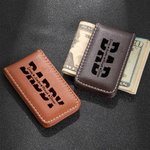Clip magnético de cuero personalizado con 1-6 nombres y títulos grabados Día del Padre Aniversario Regalo para papá Abuelo