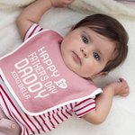 Babero Personalizado Feliz Primer Día del Padre Ajustable 100% Algodón con Apodo y Texto Regalo de Baby Shower para Bebé Bebé