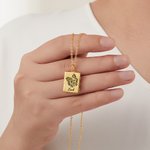 Personalised Engraved Pet Portrait Book Locket Necklace with Photo Name Birthday Gift for Pet Lover