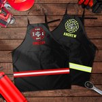 Tablier de pompier imperméable et réfléchissant avec poche Cadeau d'anniversaire de la fête des pères pour le papa pompier