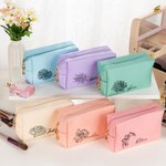 Personalizzato in pelle di grande capacità impermeabile nascita fiore trucco borsa cosmetica con nome damigella d'onore festa della mamma regalo di compleanno per lei