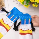 Personalised Colourful Cake Candle Holy I’m Magnetic Hand-holding Socks with Number Birthday Party Gift for Friend Family