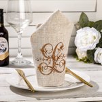 Personalised Monogram Linen Napkin with Embroidered Initial Mother's Day Wedding Gift for Her