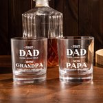 Personalised First Dad Now Grandpa 10oz Whisky Glass with Names Father's Day Birthday Gift for Him